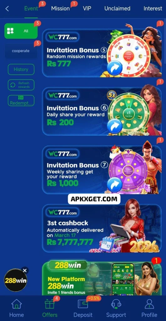 WC777 Game new latest earning game in pakistan