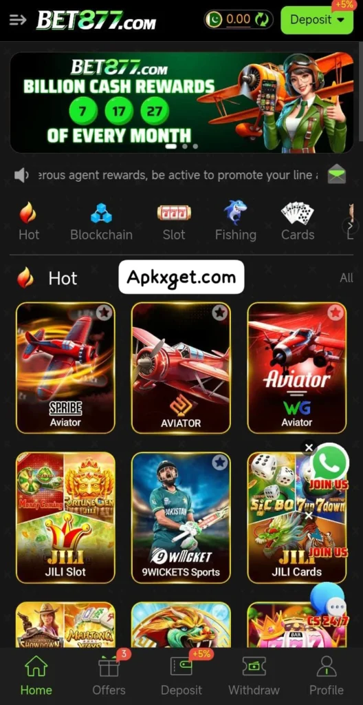 Bet877 gaming platform